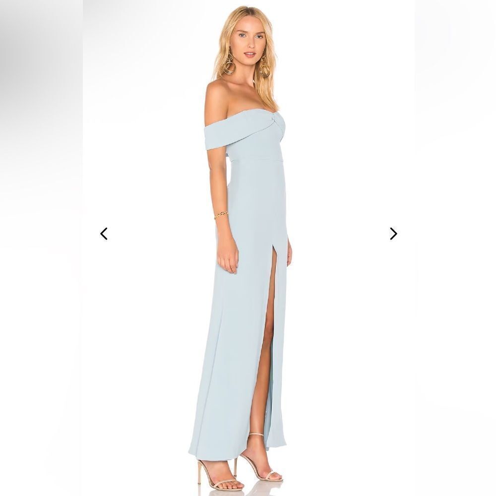 NEW Lovers + Friends Danica Strapless Gown Silver Blue Size Small - Picture 2 of 9
